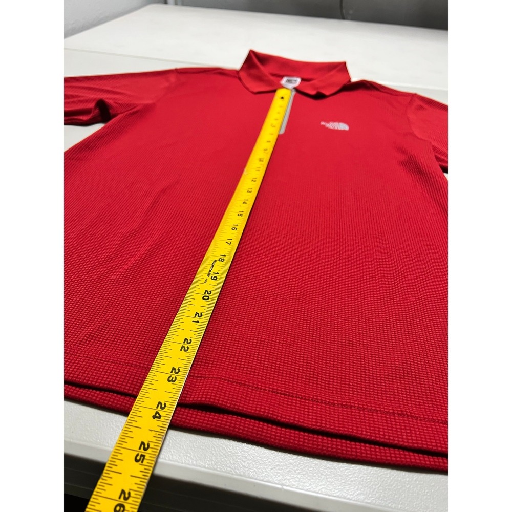 The North Face Polo Shirt Men M Red VaporWick 1/4 Zip Grid Texture Performance - Picture 7 of 8